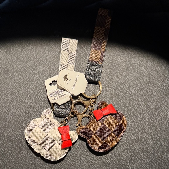 Other - Set of two Plaid hello kitty Keychain Bag Charm.